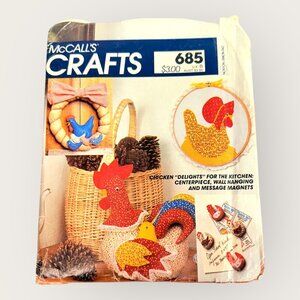 Vintage 1980s McCalls Sewing Pattern 685 Chicken Kitchen Decorations